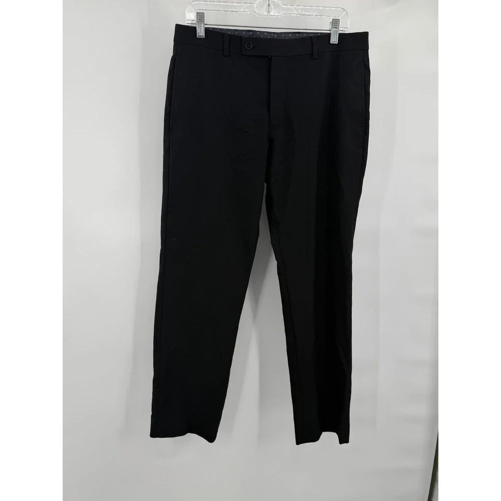 Lauren Ralph Lauren Mens Black Dress Pants Flat Front‎ Stretch Size 33x30